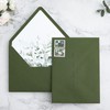 PONATIA 50PCS A7 Euro Flap Envelope, 5.25 x 7.25'' Olive