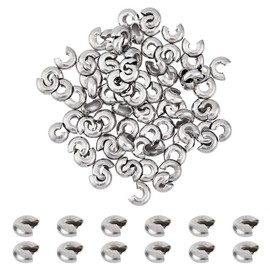 SUPERFINDINGS About 50Pcs Stainless Steel Bead Physical Stop 7x3mm Shutter Bead Chain Stopper Ball Chain Cord Connector Clips Blind Control Ball, Hole: 2mm