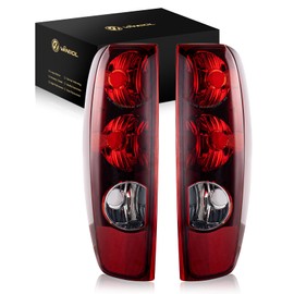 VANBOL Tail Lights Assembly Compatible with 2004-2012 Chevy Colorado GMC Canyon 2006 Isuzu i-280 i-350 2007-2008 i-290 i-370 Red Border Taillight Rear Brake Stop Lamp w/o Bulb Harness GM2801164