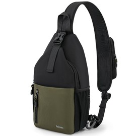 Peicees Sling Bag Crossbody Backpack For Men Women Hiking Waterproof Travel Shoulder Bags For Man Daypack Lightweight (Black)