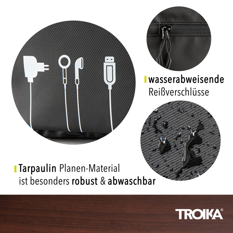 TROIKA Black Tech Pouch 2 - BBL64/BK - Cable Bag