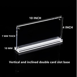 IEEK 2 Pack of Acrylic Business License Frame for 4x9 Business License Certificate Desk/Table Top Display,Clear Certificate Holder Panoramic Photograph Picture Frame,4x10 Inch