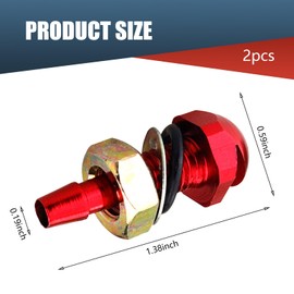 awlbed 2 PCS Car Windshield Nozzle, Wiper Cleaning Water Spray Nozzle Sprayer, Hood Cleaning Metal Nozzle Accessories, Universal for Most Cars (Red)