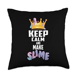 Funny Keep Calm And Make Slime | Cool Glue Toy Fan Kids Gift Throw Pillow