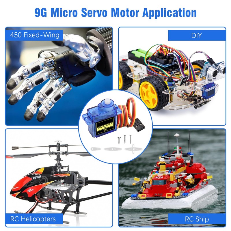 Micro Servo Motor Kit Binghe 6 Pieces 9G Micro Servo