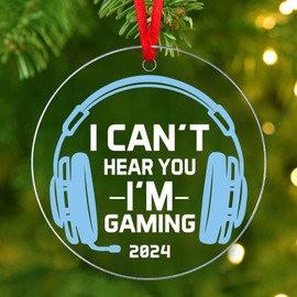 Gamer Ornament - Can't Hear You I'm Gaming, Gamer Gifts, Gifts for Gamers Men, Video Game Ornament, Gamer Ornaments for Christmas Tree, Gaming Ornaments for Christmas Tree
