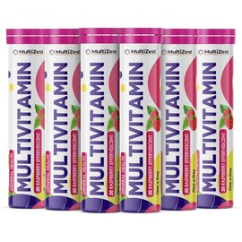 Multivitamin Effervescent| Raspberry Flavour|20 Tablets x 6| MultiZest Brand