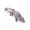 HAUCOZE Crocodile Sculpture Statue Animal Figurine Geometric Decor Polyresin Silver
