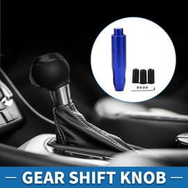 A ABSOPRO Universal Shift Knob 14.5cm Stick Shifter Lever Knob with 3 Adapter for Automatic and Manual Vehicle Aluminum Alloy Blue