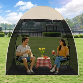 EighteenTek Screen House Gazebo, 2-4 Person Pop Up Screen Tent, Instant Screen Room with Carry Bag, Outdoor Mosquito Tent Pop-Up, Sun Shade Shelter for Patio, Garden, Backyard, Deck 7 x 4 x 6.5 FT