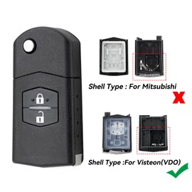 2 Button Mazda Key Fob Case Replacement - Mazda 2 3 5 6 RX8 MX5 Key Remote Case (Visteon VDO Type) with Pin Removal Tool