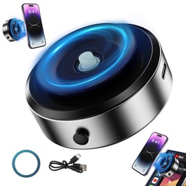 Necomi Electric Vacuum Magnetic Suction Phone Holder, HandsFree Magnetic Car Phone Holder, Double-Sided Phone Mount Compatible with Car Dashboard Installation, Smooth Surface(Sliver)