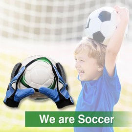 We are Soccer Blue 7 Keeper Gloves Junior Blue Black Yellow Kids Kids Boys Soccer Training Original (Blue, 7)