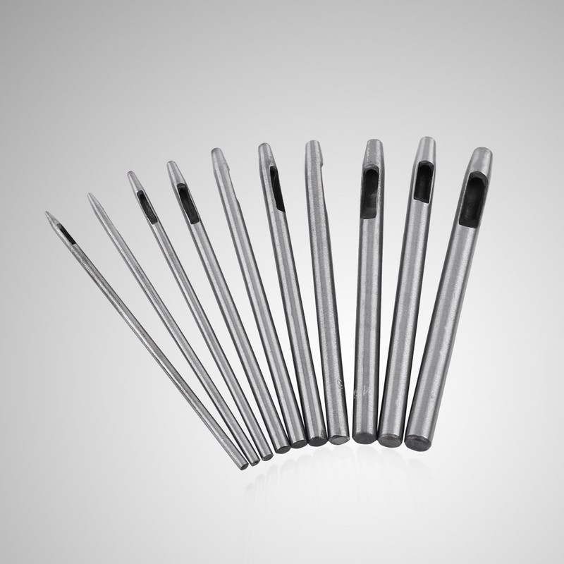 Hollow Hole Punch Hand DIY Tool, 10Pcs Round Hole Leather