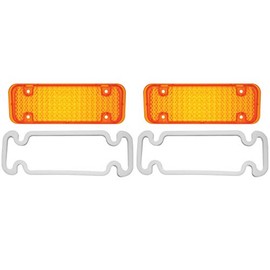 United Pacific (2) 1971-1972 Chevy Truck Parking Light Lenses with Gaskets, Amber Lens, Pair