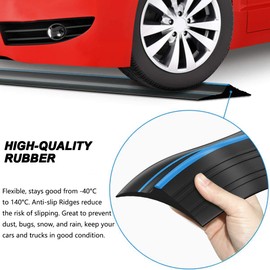 Jin&Bao Universal Garage Door Threshold Seal Strip 10FT Kit, Bottom Waterproof Rubber Weather Stripping Replacement（Blue）