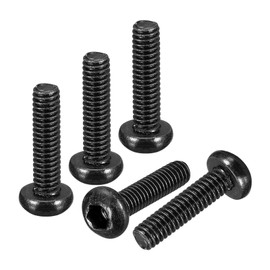 DTGN M2.5-0.45x9mm Button Head Socket Cap Screws - 100Pack - Good for Road Bicycle, Mountain Bike, Auto, Motorcycle - Carbon Steel Black Oxide - Hex Drive Fasteners