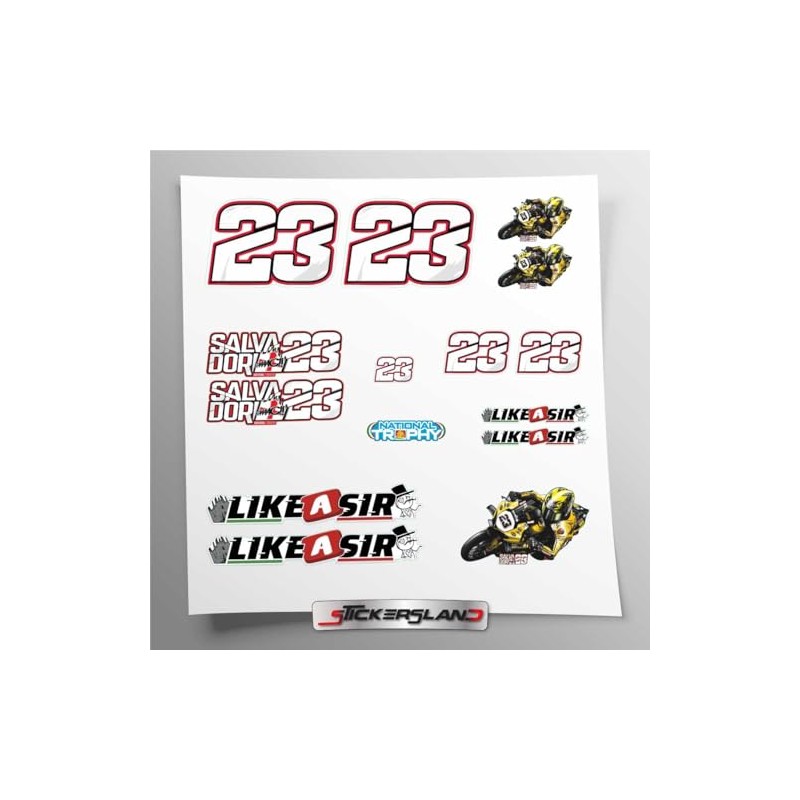 Sticker Set Luca Salvadori 23 Motorcycle Sticker Like a Sir