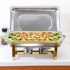 Chafing Dish Set with Gold Frame, 9 Qt Stainless Steel