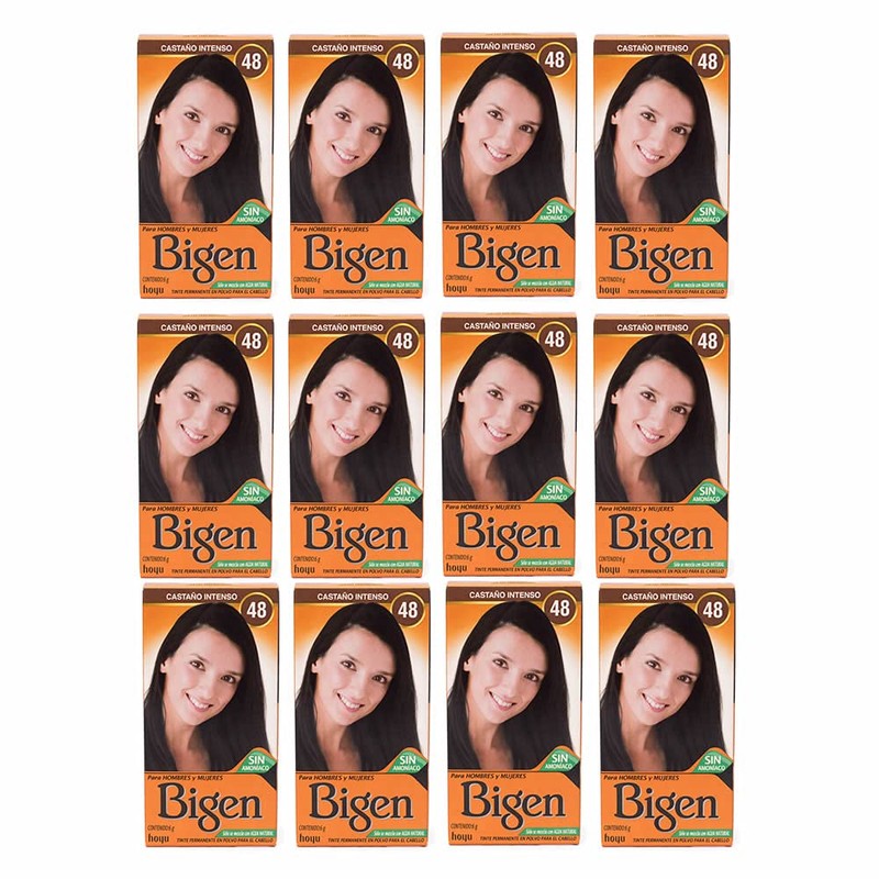 Bigen Pack 12 Tintes, Tono #48 Castano Intenso