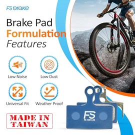 FS Brake KFDB - Pastillas de freno para bicicleta - Pastillas de freno compatibles universalmente - Frenos de disco de funcionamiento ultra silenciosos compatibles con Shimano, Deore, Alfine, Rever