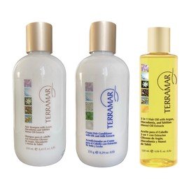 TERRAMAR Kit cuidado del cabello 1 Shampoo 250 ml + 1 Acondicionador 235 g + Oleo de 120 ml