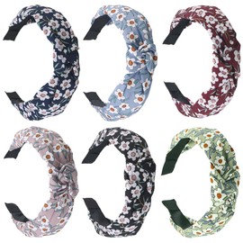 Headbands for Women Alice Bands Mixed Printed Fabric Hair Band Adult Women Hair Bands Fashion Headbands Knot Hair Accessories (6EggFlower)