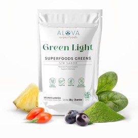 Alova | Jugo Verde en Polvo de Superfoods – Sin Azucar y Sin Sabor | Greens en Polvo | 300g, 30 Servicios