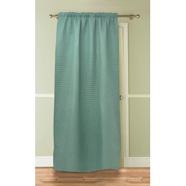 Olivia Rocco Aria Thermal Door Curtain Insulated Curtains Pencil Pleat Blackout Curtain Single Panel for Door Living Room Bedroom 117 x 213 cm, Mineral