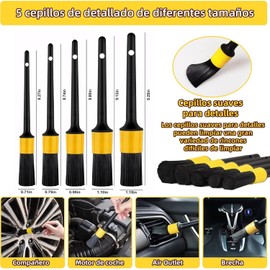 Kit de Limpieza para Auto de 23 Piezas – Juego de Cepillos para Detalles de Coche – Lavado Interior, Exterior y Ruedas – Cepillos de Detalle Automotriz – Suministros Profesionales (Azul 23pzs)