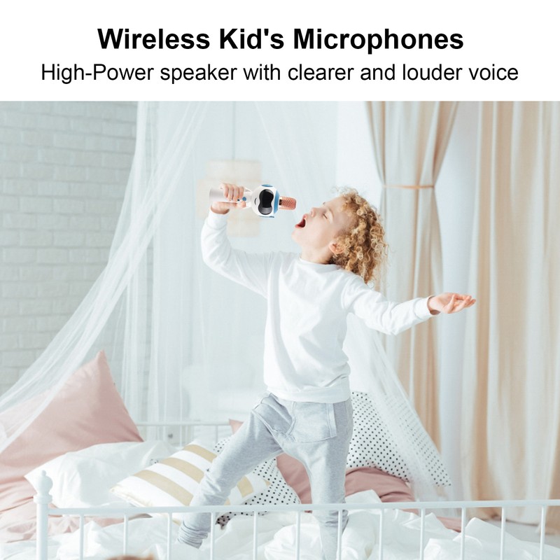 Bluetooth Microphone Children's Wireless Microphone with Sound Mode Intelligent Function