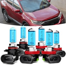TTDBDAN Halogen Headlights Fit For 2015-2019 Honda CR-V CRV Headlight Bulbs,9005/HB3/H10 High Beam + H8/H9/H11 Low Beam + h11 Fog Light Combo Headlamp Bulbs,Plug And Play,6-Pack (Honda CRV 2015-2019)