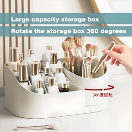 JFANexplore Makeup Organizer Countertop with Rotating Brush Holder for Vanity, Bathroom, Dresser Cosmetic Makeup Storage Organizer Multifunctional…