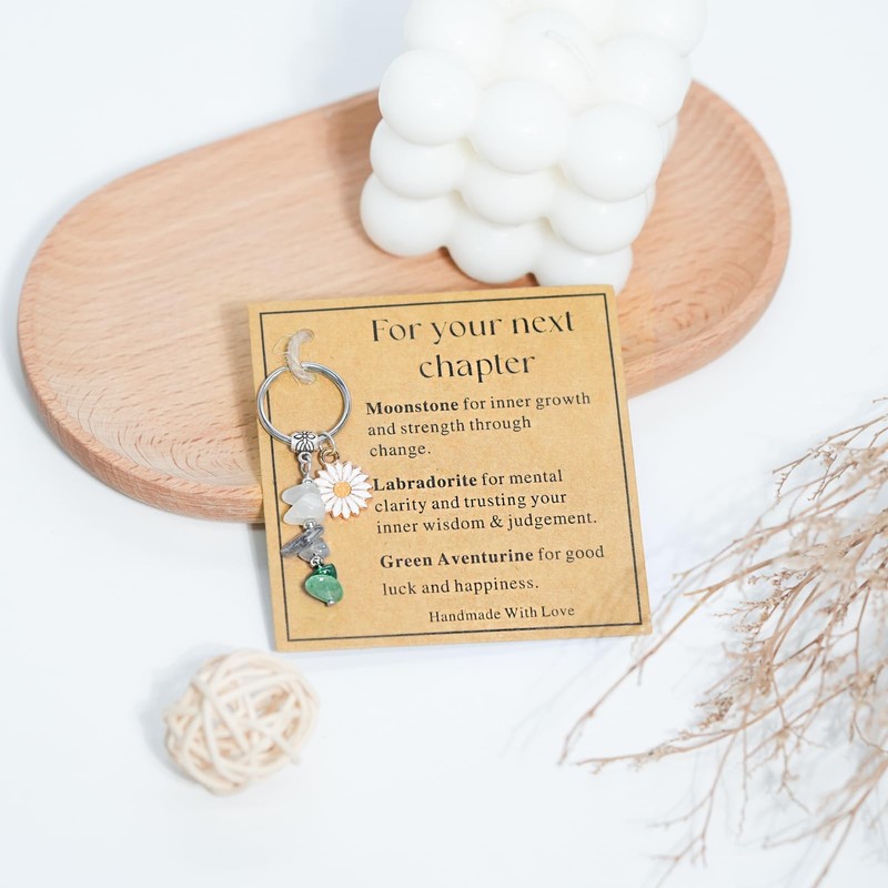 mintolex Natural Crystal Keychain Gift Healing Stones Key Ring Gift