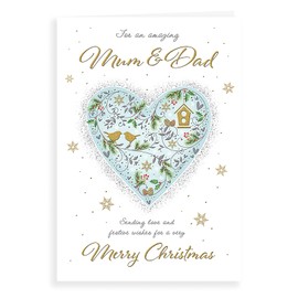 Piccadilly Greetings Piccadilly Greetings Classic Christmas Card Mum & Dad - 9 x 6 inches