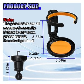 Car Air Vent Cup Holder Auto Ashtray Holder, Adjustable Drink Holder Extender for Horizontal Vents, Universal Tool-Free A/C Vent Mount for Various Coffee, Water, Juice Cups in Car, Truck, SUV(Orange)