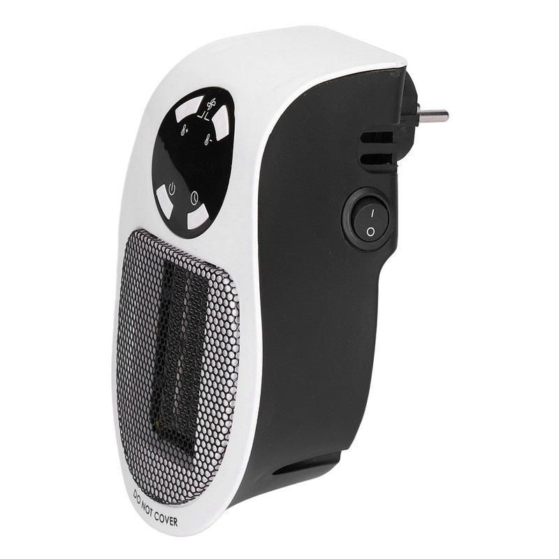 500W Black and White Mini Electric Heater Portable Wall Mounted
