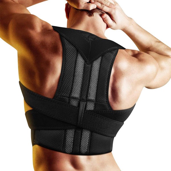 Wallfire Posture Corrector Brace Clavicle Back Support Humpback Corrector Belt Back Neck Pain Relief for Men and Women, l