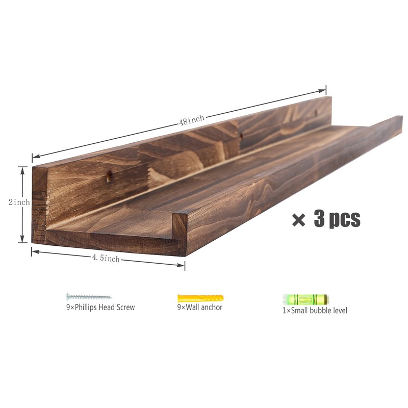 MBYD 48 Inch Picture Ledge Shelf Set of 3, Wall