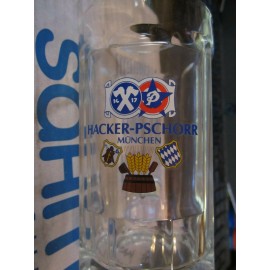 Hacker-Pschorr Munchen BEER Glass MUG 0.25L Set of 6 MADE BY SAHM NEW IN BOX