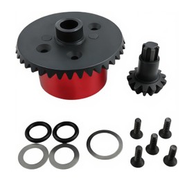 Differential Case 37T Main Gear & 13T Input Gear AR310872 for Arrma 1/10 Senton, Big Rock, Granite 3S BLX, Outcast, Kraton 4S, Typhon 3S 1/8, Diff Cover Replacement (Red)