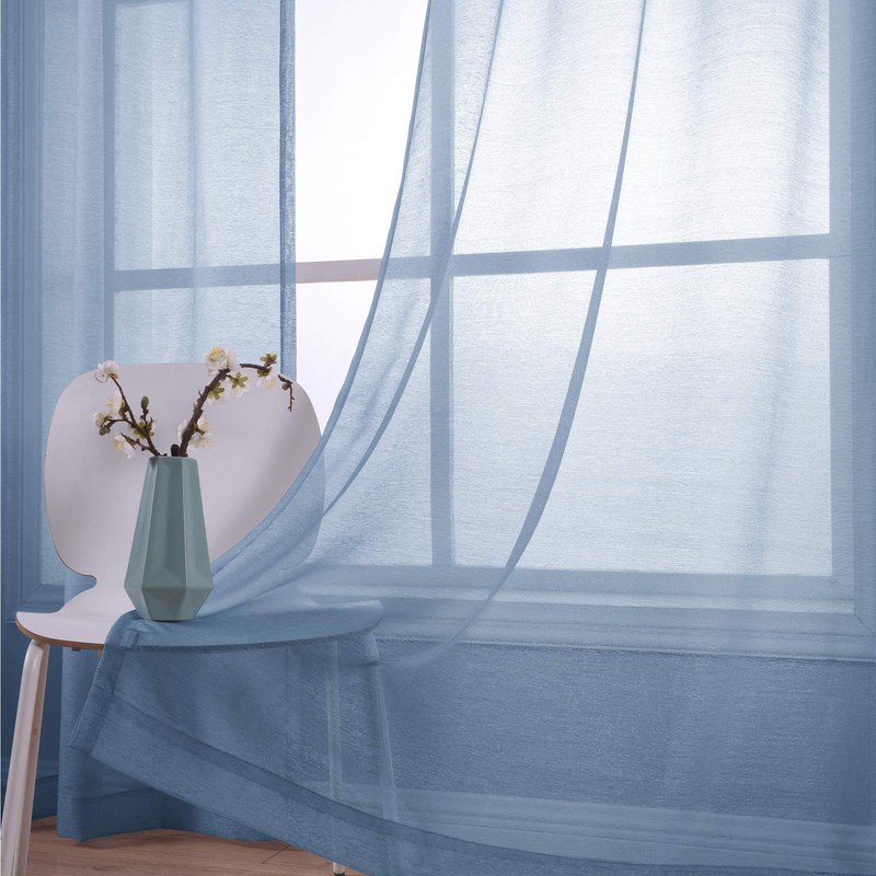 KOUFALL - Juego de 2 paneles de cortinas semitransparentes con