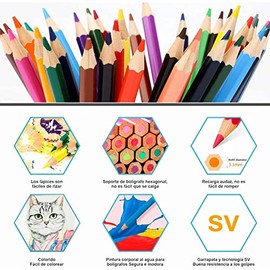 Juego de 72 Lápices Colores, Lápices de Dibujo Avanzado, Kit de Sketch con Cremallera, Perfecto para Principiantes, Artistas y Adultos