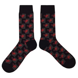 SockFly Half Heart Dress Socks Funny Novelty Crazy Fun Design Men Size 8-12 Cotton Casual Crew Colorful Funky Fancy Socks Gift for Men