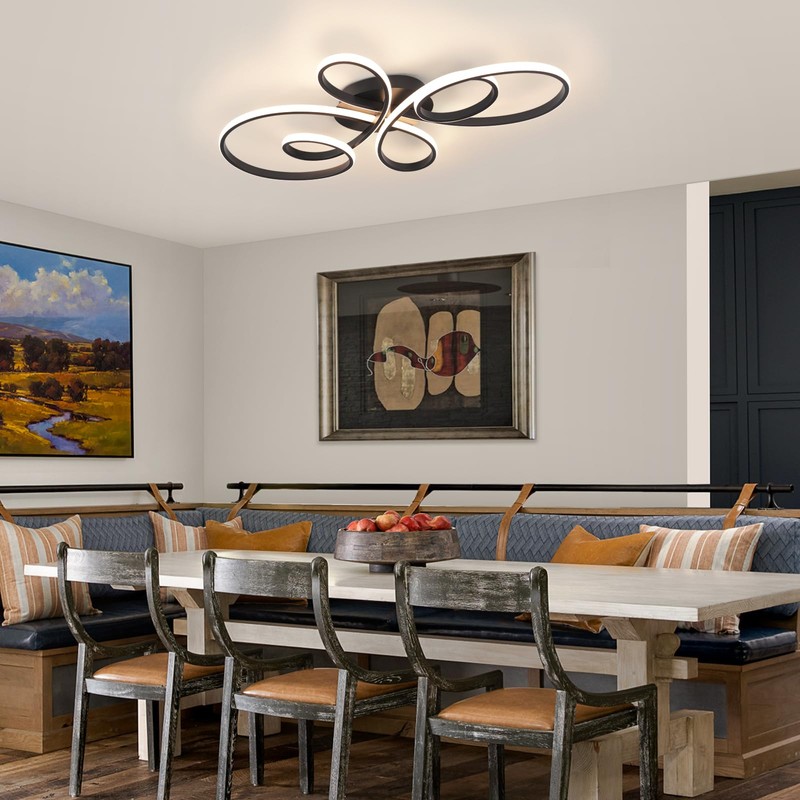HLILCEH 66W Modern LED Ceiling Light, Flower Flush Mount Light