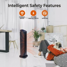 Comfort Zone 30" Oscillating Tower Space Heater with Remote Control