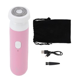 Mini Electric Razor Portable Men Electric Shaver with Revolving Cutter Head Self Service Hair Machine for Travel Home Use Pink