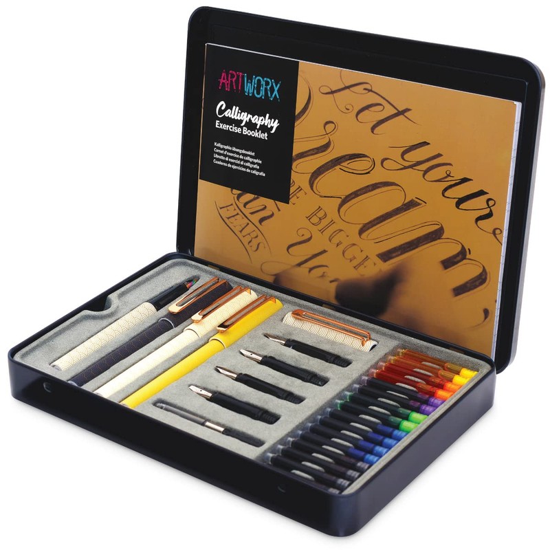 Artworx Calligraphy Pen Set - With Guide Book and Practice