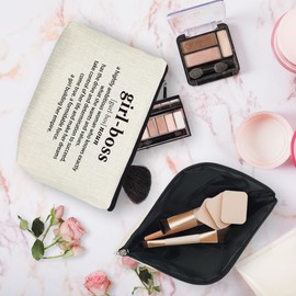 huester Girl Boss Gifts Makeup Bag, Girl Boss Lady Gifts for Women, Gifts for Girl Boss Lady Women Female, Boss Day Gifts Cosmetic Bag Travel Makeup Make Up Bag Pouch for Girl Lady Boss Women