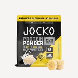 Jocko MÖLK Protein Powder with Probiotics - 22g Protein, 1g Sugar, 120 Calories, Whey + Casein + Egg Blend for Muscle Health & Digestion Support - Healthcare Dietary Supplement for Fitness:_Banana Cream